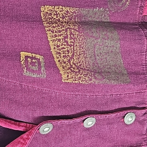 Blue Cactus VTG Western Rustic Prarie Boho Midi Dress Painted Patch Print Detail - Picture 5 of 11